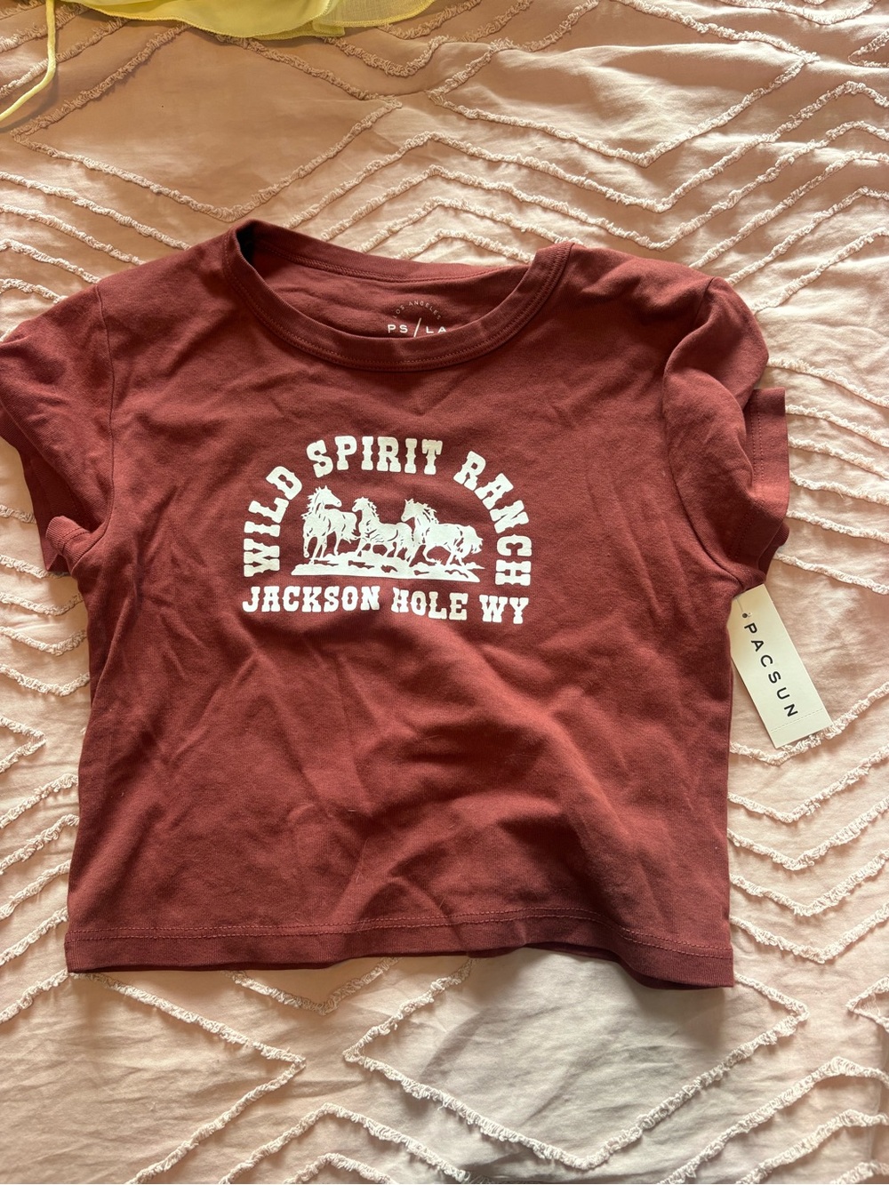 PACSUN 'Wild Spirit Ranch' baby Tee - Burgundy